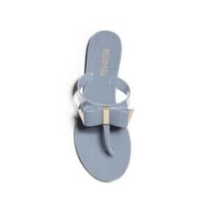 Michael Korea Light Blue Jelly Sandal Featuring A Bow With Gold Trim Size 6.5